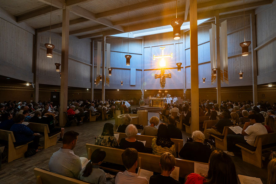 More than 700 people attended the Mass for the Blessing and Installation of the Relic of Saint Padre Pio on Sept. 18, 2024 at St. Peter the Apostle Church in Fort Worth. (NTC/Juan Guajardo)